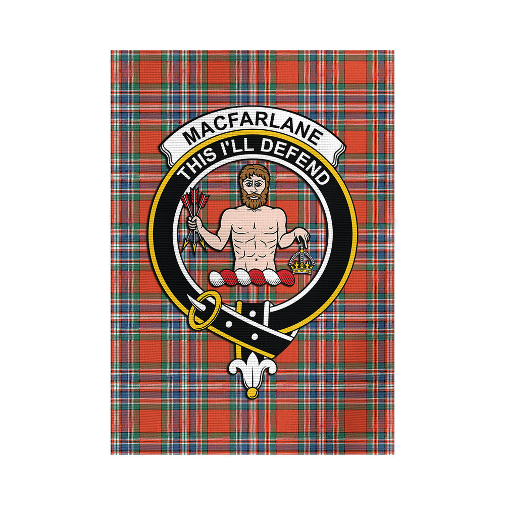 MacFarlane Ancient Tartan Flag with Family Crest - Tartan Vibes Clothing