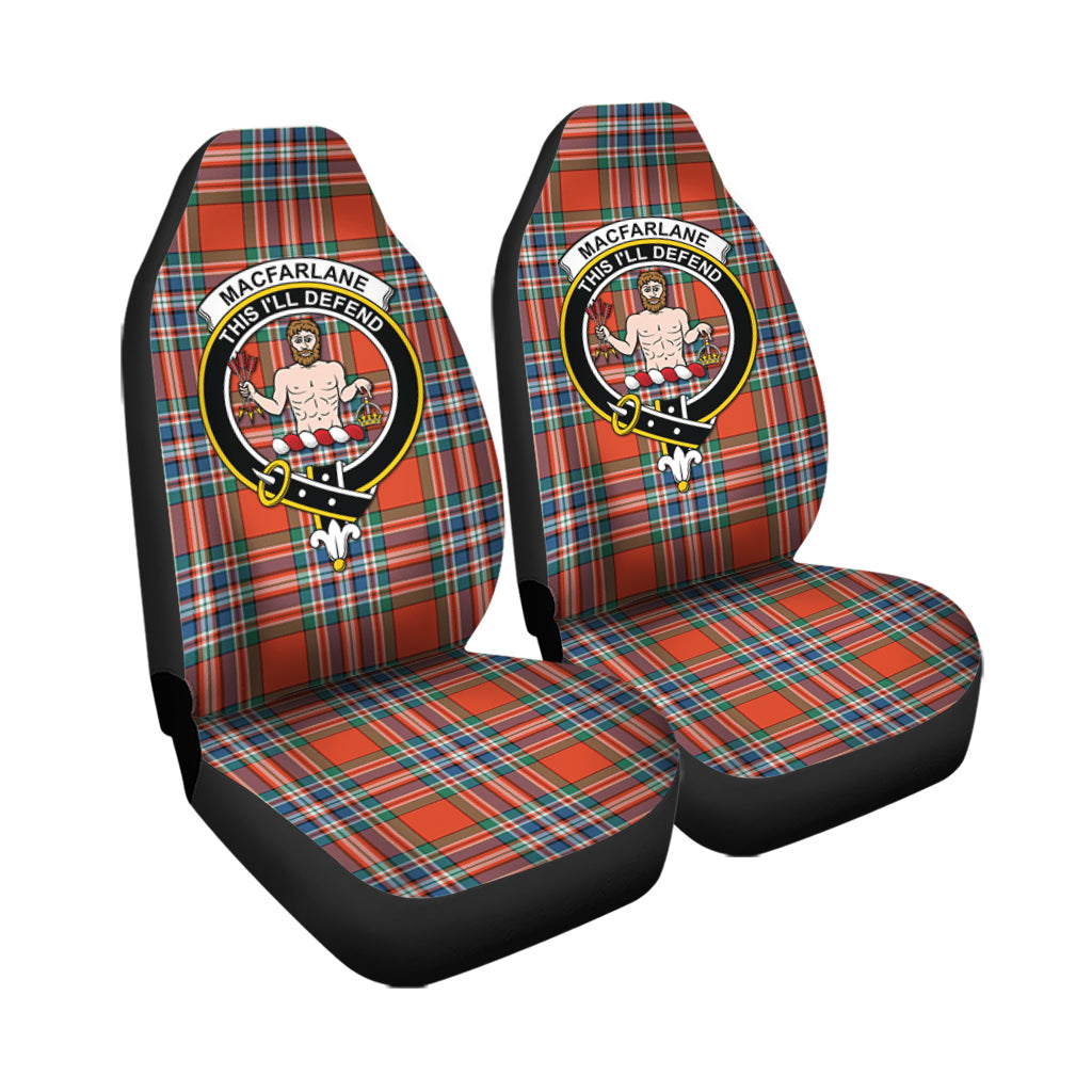 MacFarlane Ancient Tartan Car Seat Cover with Family Crest - Tartanvibesclothing