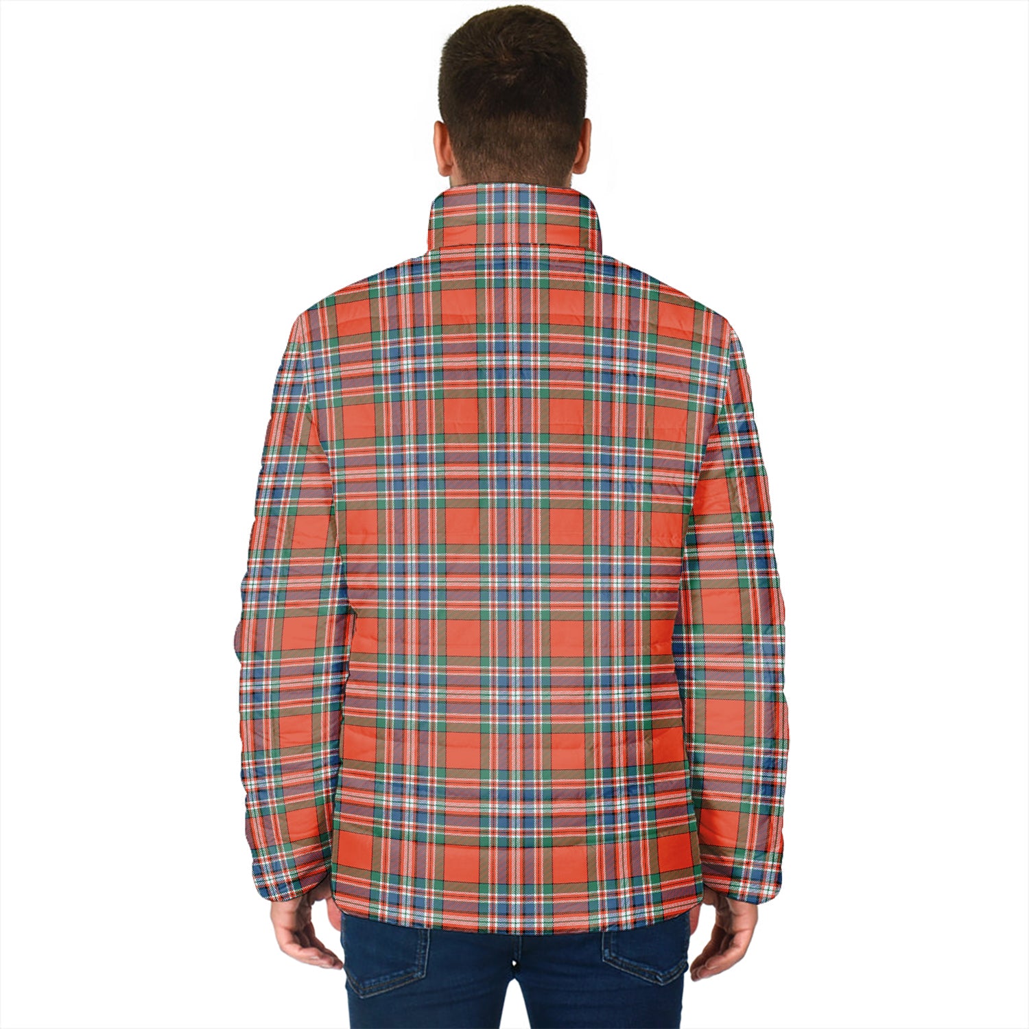 MacFarlane Ancient Tartan Padded Jacket with Family Crest - Tartan Vibes Clothing