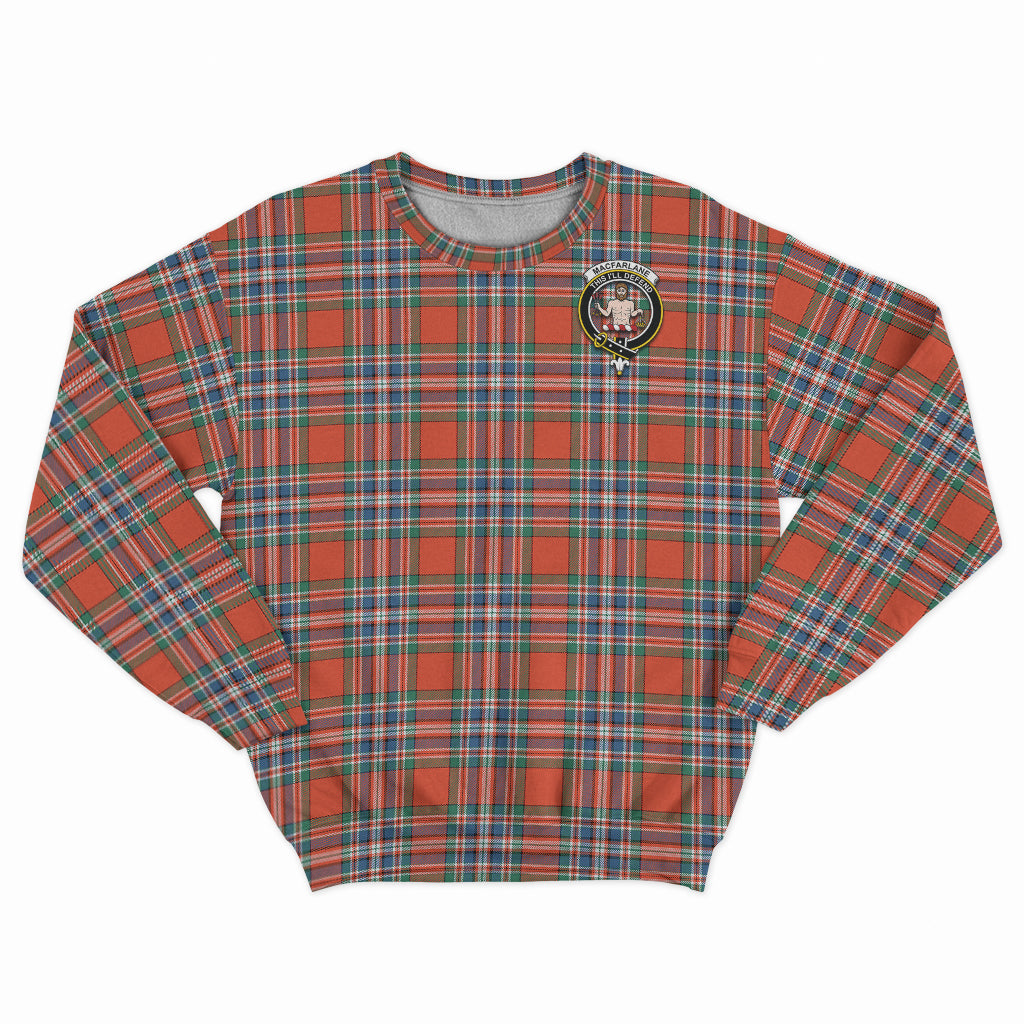 MacFarlane Ancient Tartan Sweatshirt with Family Crest - Tartan Vibes Clothing