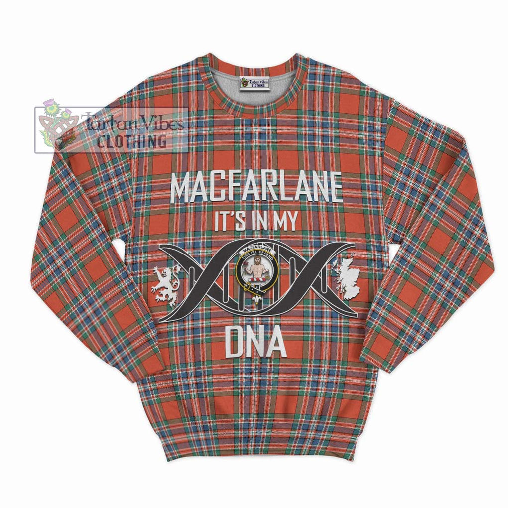 MacFarlane Ancient Tartan Sweatshirt with Family Crest DNA In Me Style - Tartanvibesclothing Shop