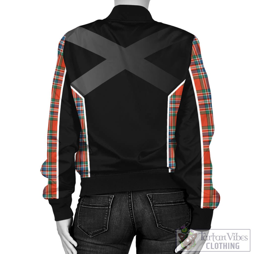 Tartan Vibes Clothing MacFarlane Ancient Tartan Bomber Jacket with Family Crest and Scottish Thistle Vibes Sport Style