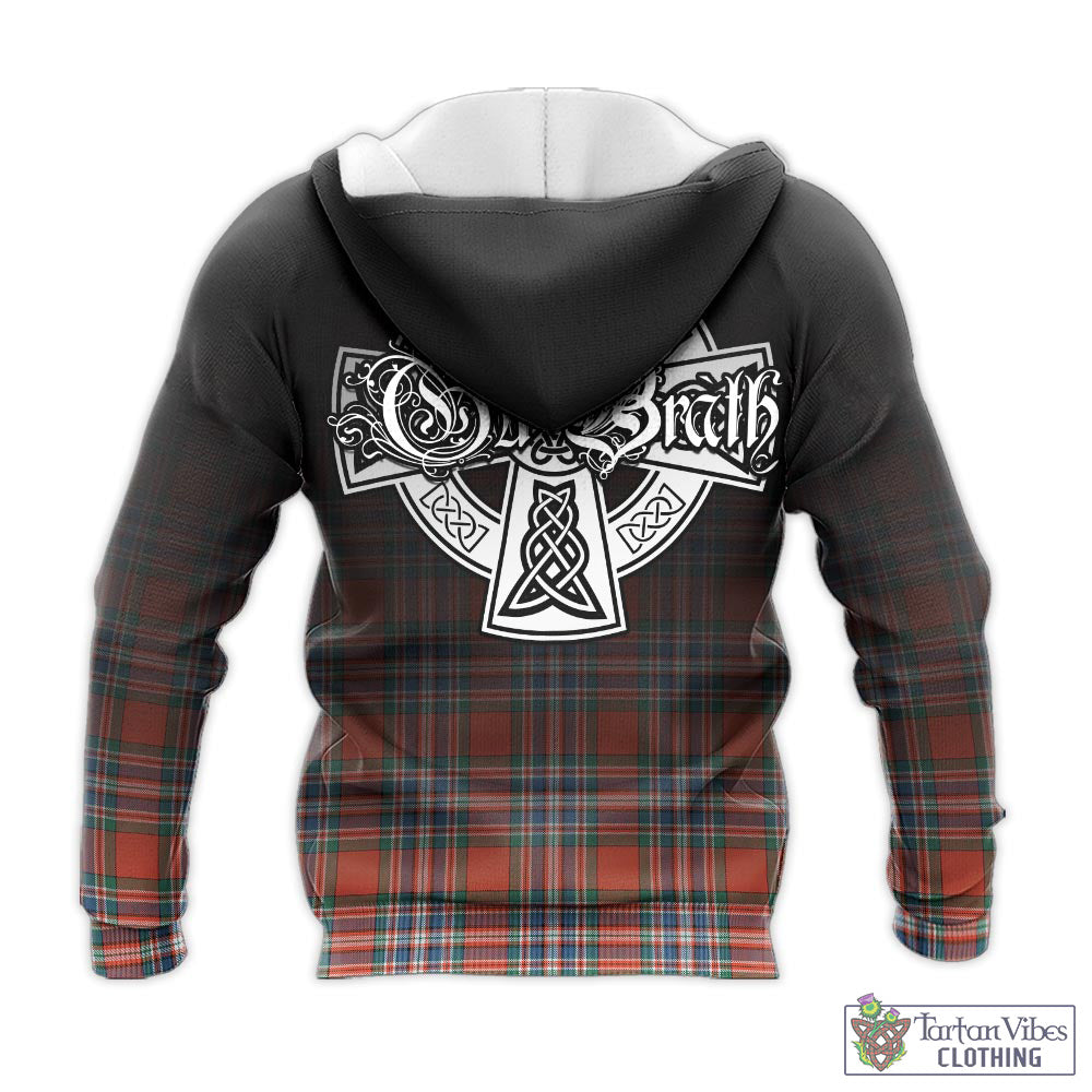 Tartan Vibes Clothing MacFarlane Ancient Tartan Knitted Hoodie Featuring Alba Gu Brath Family Crest Celtic Inspired