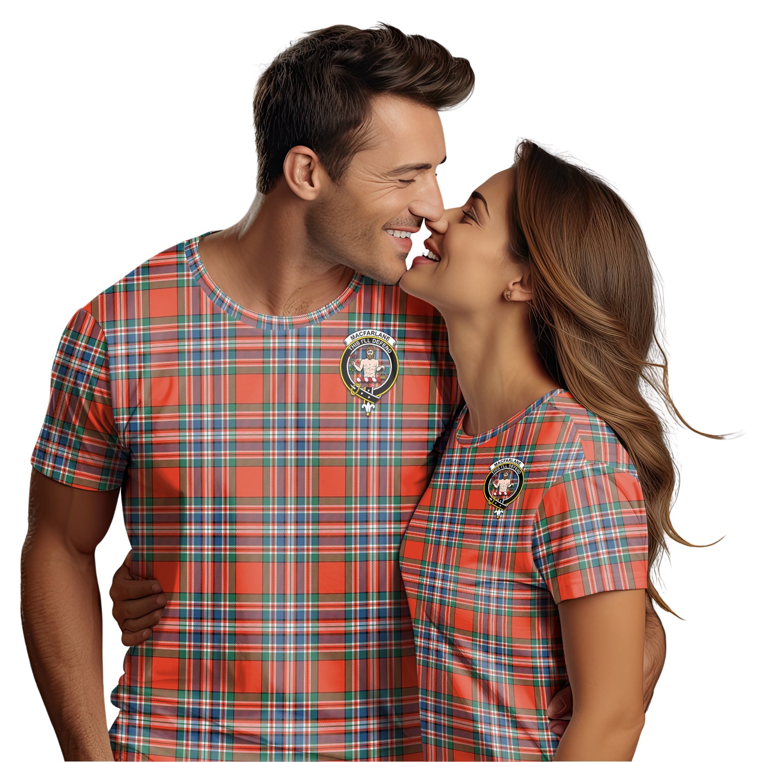 MacFarlane Ancient Tartan T-Shirt with Family Crest - Tartan Vibes Clothing