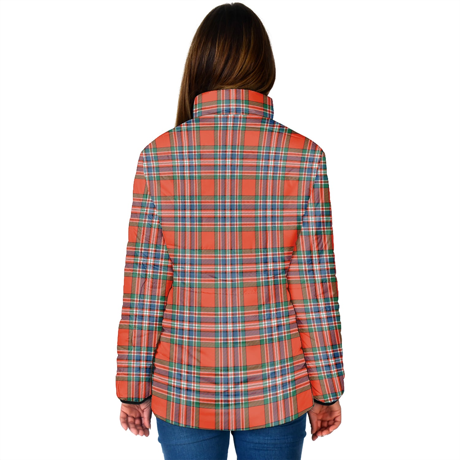 MacFarlane Ancient Tartan Padded Jacket with Family Crest - Tartan Vibes Clothing