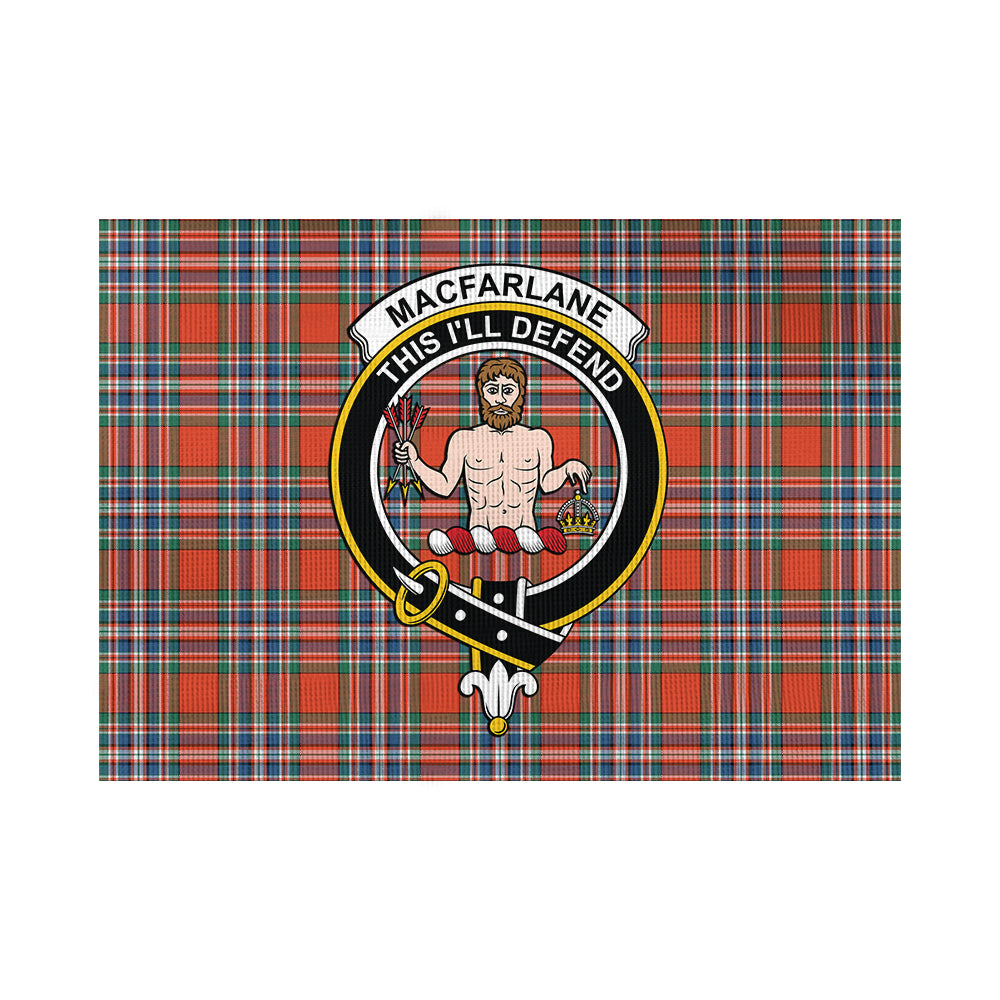 MacFarlane Ancient Tartan Flag with Family Crest - Tartan Vibes Clothing