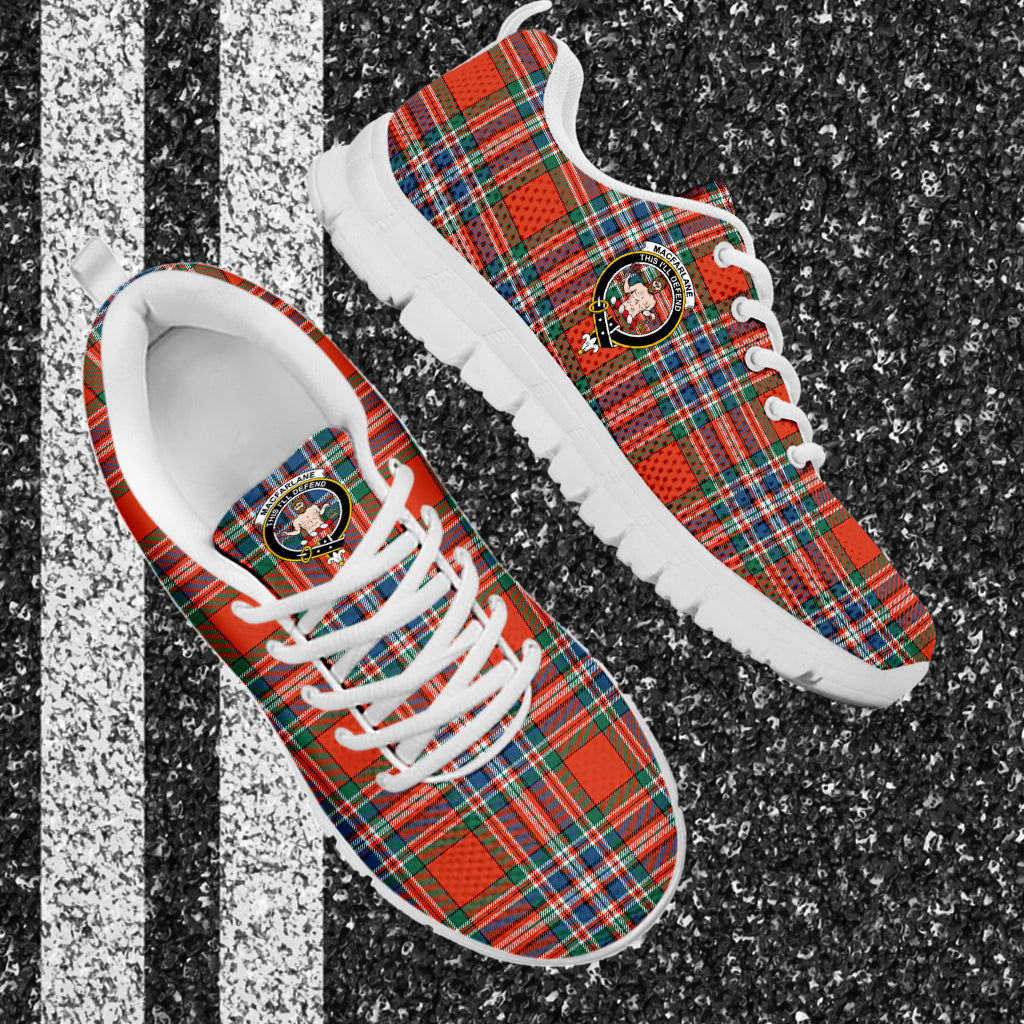 MacFarlane Ancient Tartan Sneakers with Family Crest - Tartan Vibes Clothing