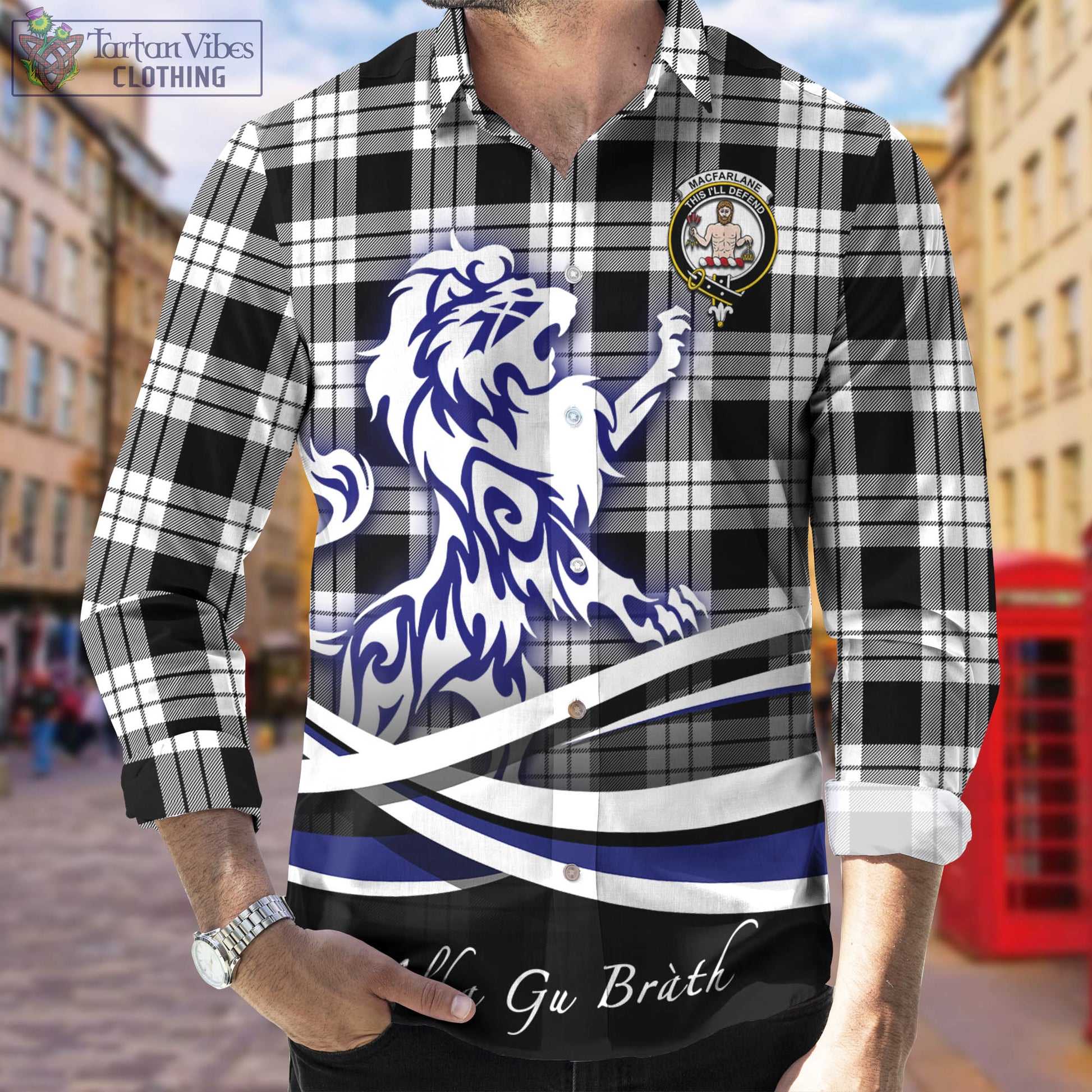 macfarlane-black-white-tartan-long-sleeve-button-up-shirt-with-alba-gu-brath-regal-lion-emblem