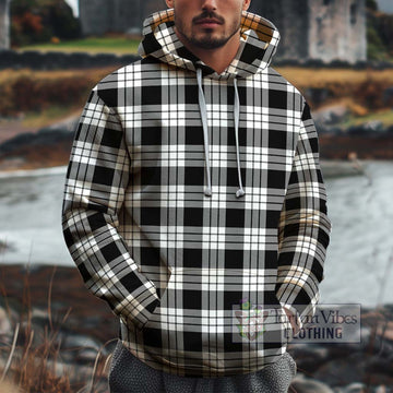 MacFarlane Black White Tartan Cotton Hoodie