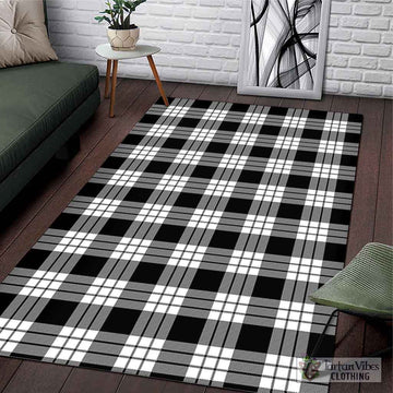 MacFarlane Black White Tartan Area Rug