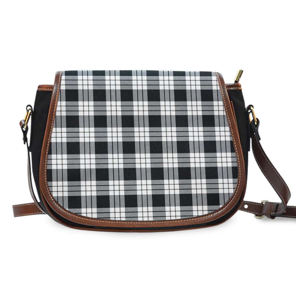 MacFarlane Black White Tartan Saddle Bag One Size - Tartan Vibes Clothing