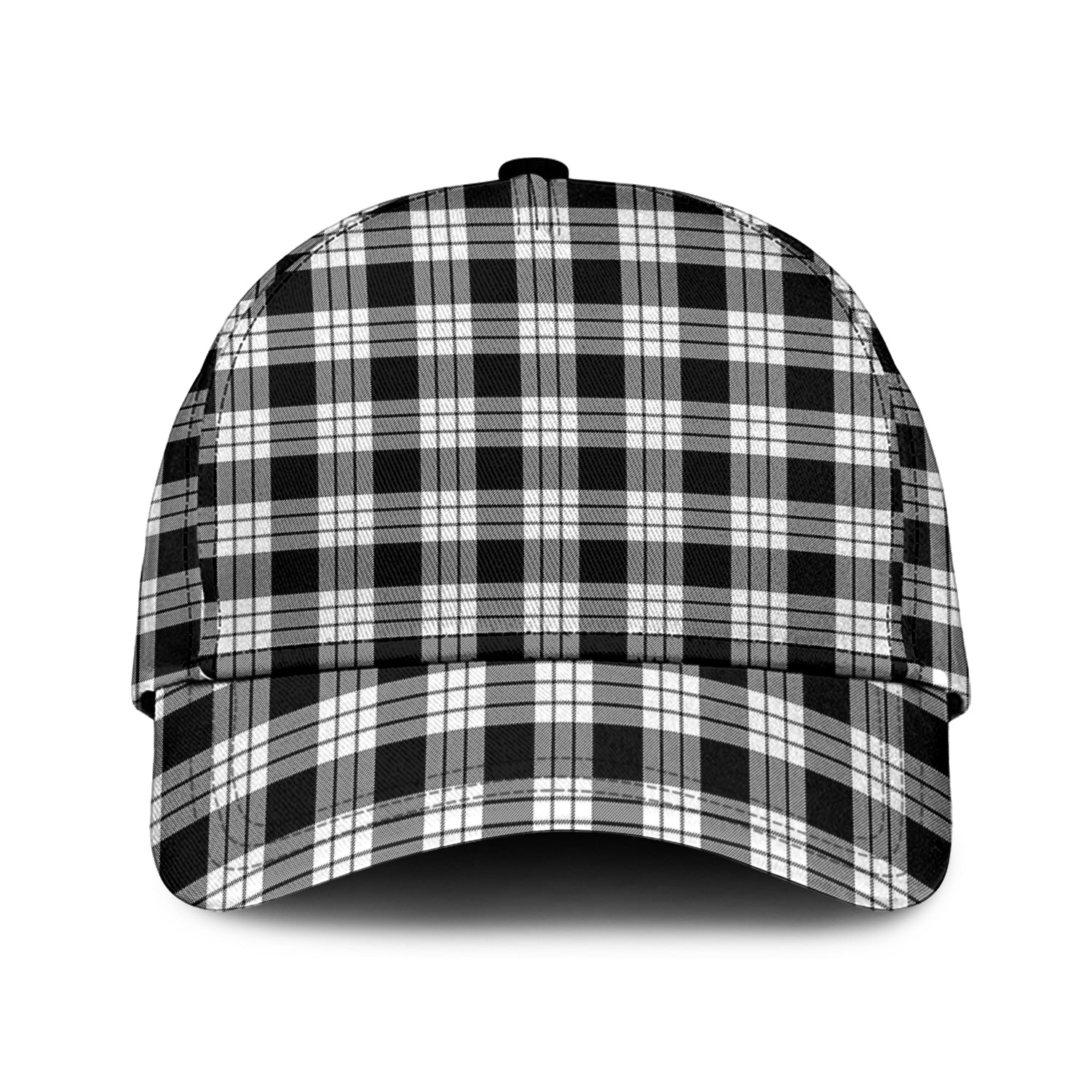 MacFarlane Black White Tartan Classic Cap Classic Cap Universal Fit - Tartan Vibes Clothing