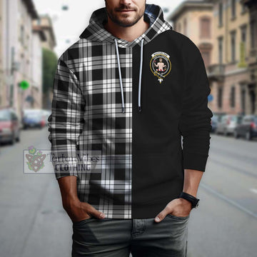 MacFarlane Black White Tartan Hoodie with Family Crest and Half Of Me Style