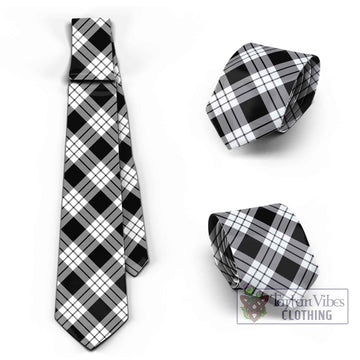 MacFarlane Black White Tartan Classic Necktie Cross Style