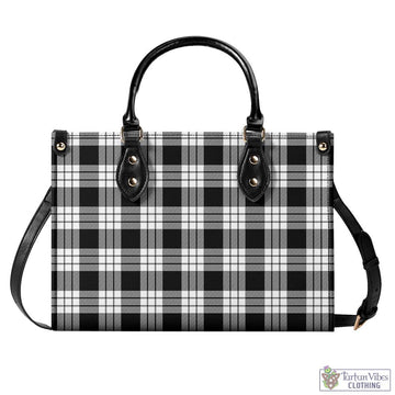 MacFarlane Black White Tartan Luxury Leather Handbags