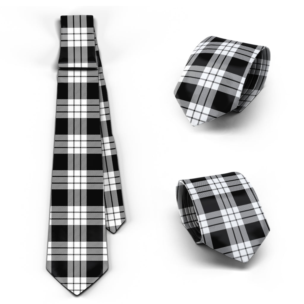 MacFarlane Black White Tartan Classic Necktie Necktie One Size - Tartan Vibes Clothing