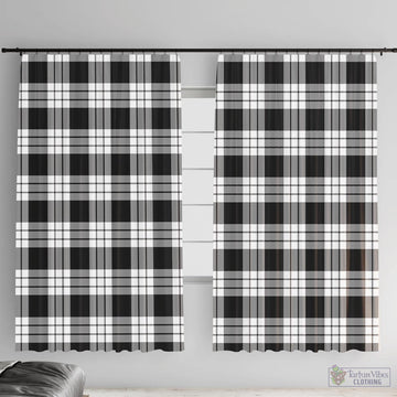 MacFarlane Black White Tartan Window Curtain