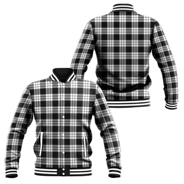 MacFarlane Black White Tartan Baseball Jacket