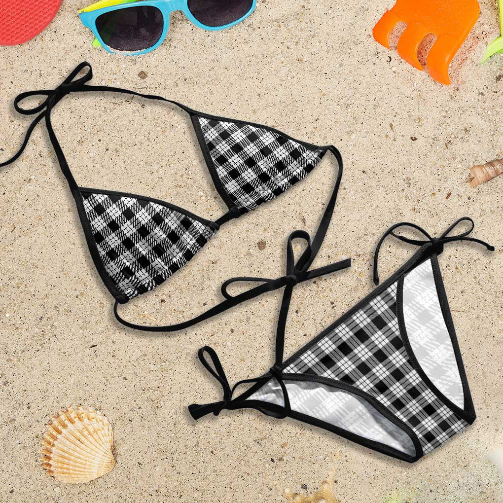 MacFarlane Black White Tartan Bikini Swimsuit - Tartan Vibes Clothing