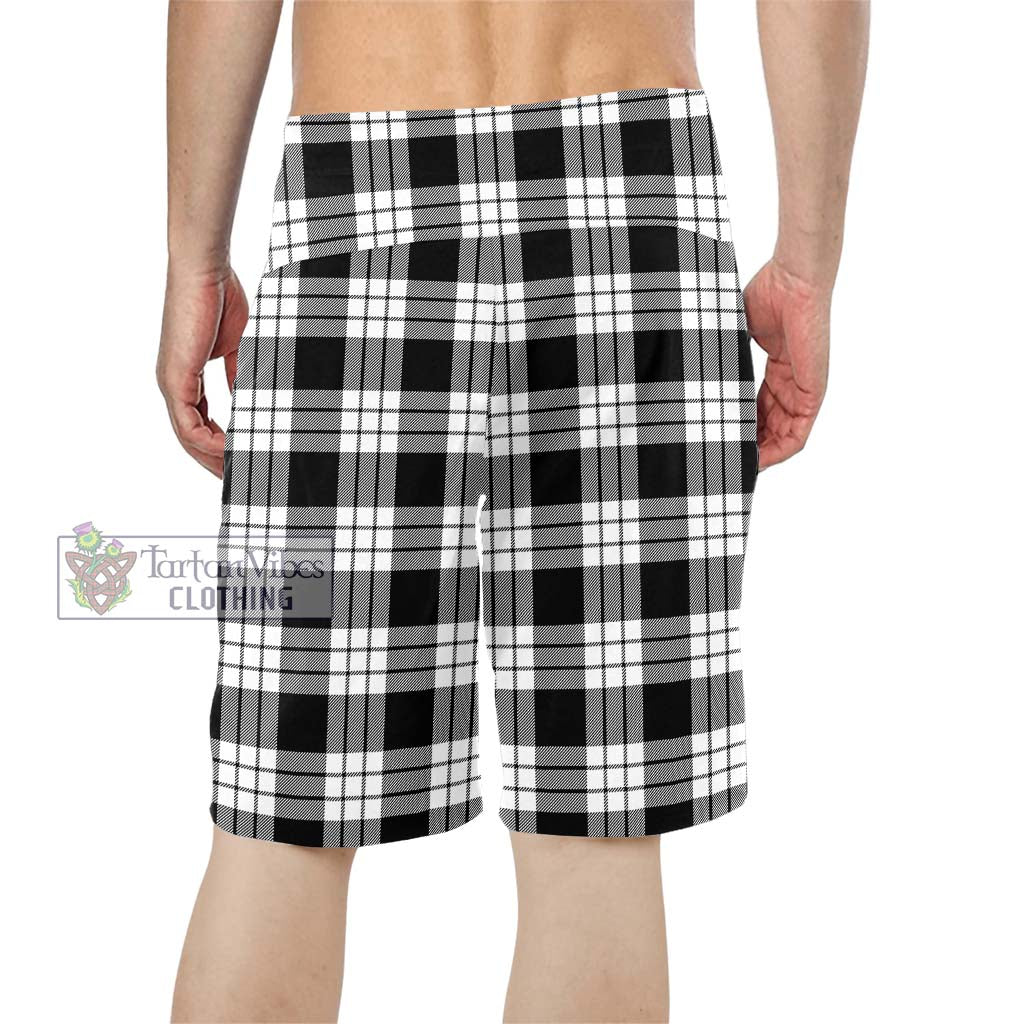 MacFarlane Black White Tartan Men's Board Shorts - Tartan Vibes Clothing