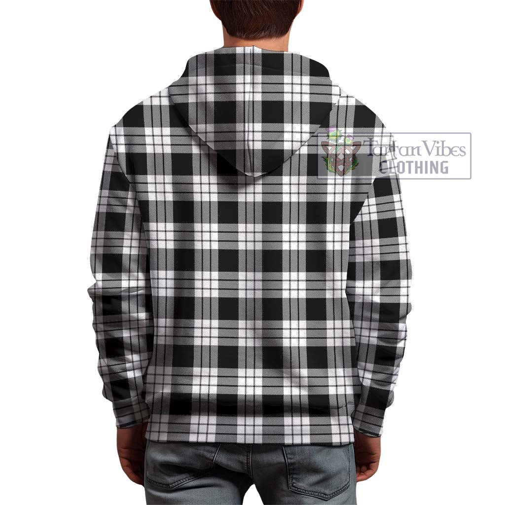 Tartan Vibes Clothing MacFarlane Black White Tartan Hoodie with Family Crest DNA In Me Style