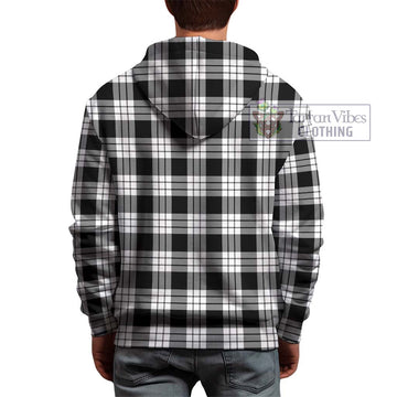 MacFarlane Black White Tartan Hoodie with Family Crest DNA In Me Style