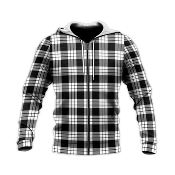 MacFarlane Black White Tartan Knitted Hoodie