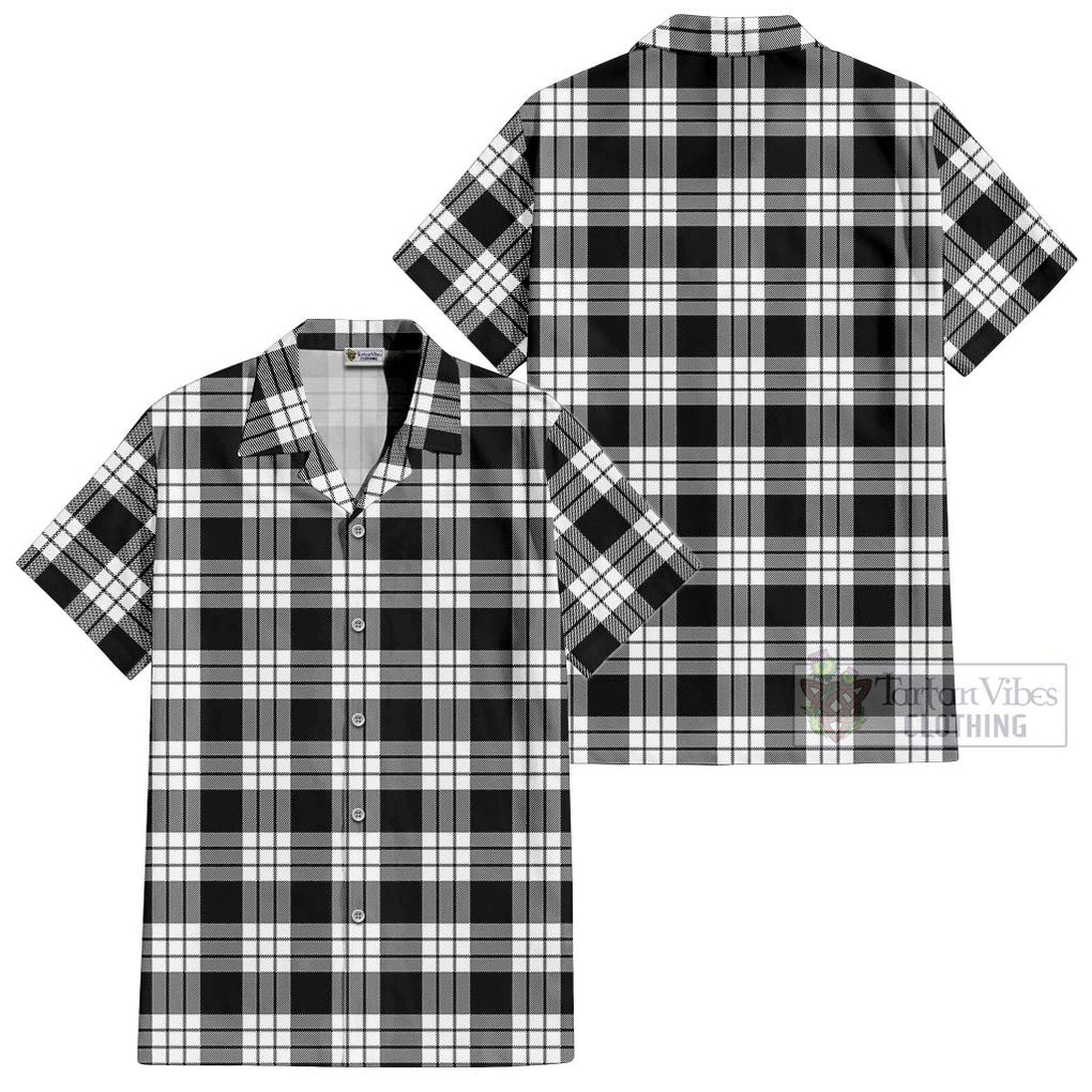 MacFarlane Black White Tartan Cotton Hawaiian Shirt Kid - Tartanvibesclothing Shop