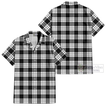 MacFarlane Black White Tartan Cotton Hawaiian Shirt