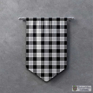 MacFarlane Black White Tartan Gonfalon, Tartan Banner