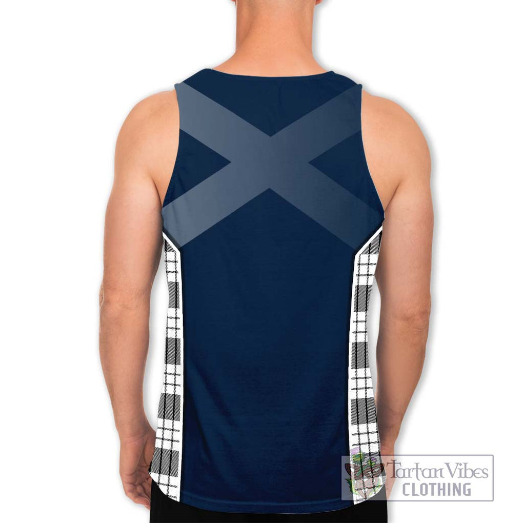 MacFarlane Black White Tartan Men's Tank Top with Family Crest and Lion Rampant Vibes Sport Style - Tartan Vibes Clothing