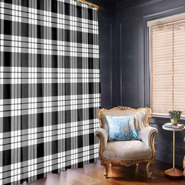 MacFarlane Black White Tartan Window Curtain