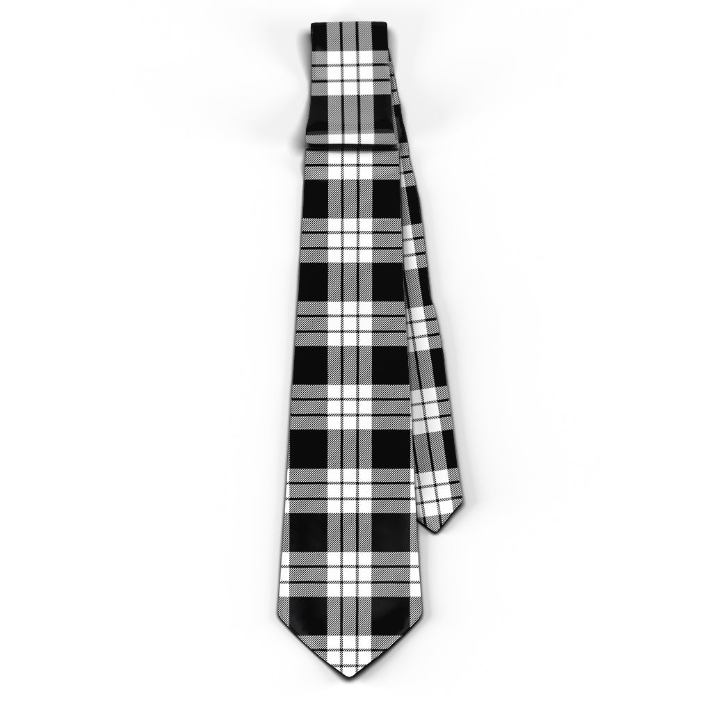 MacFarlane Black White Tartan Classic Necktie - Tartan Vibes Clothing