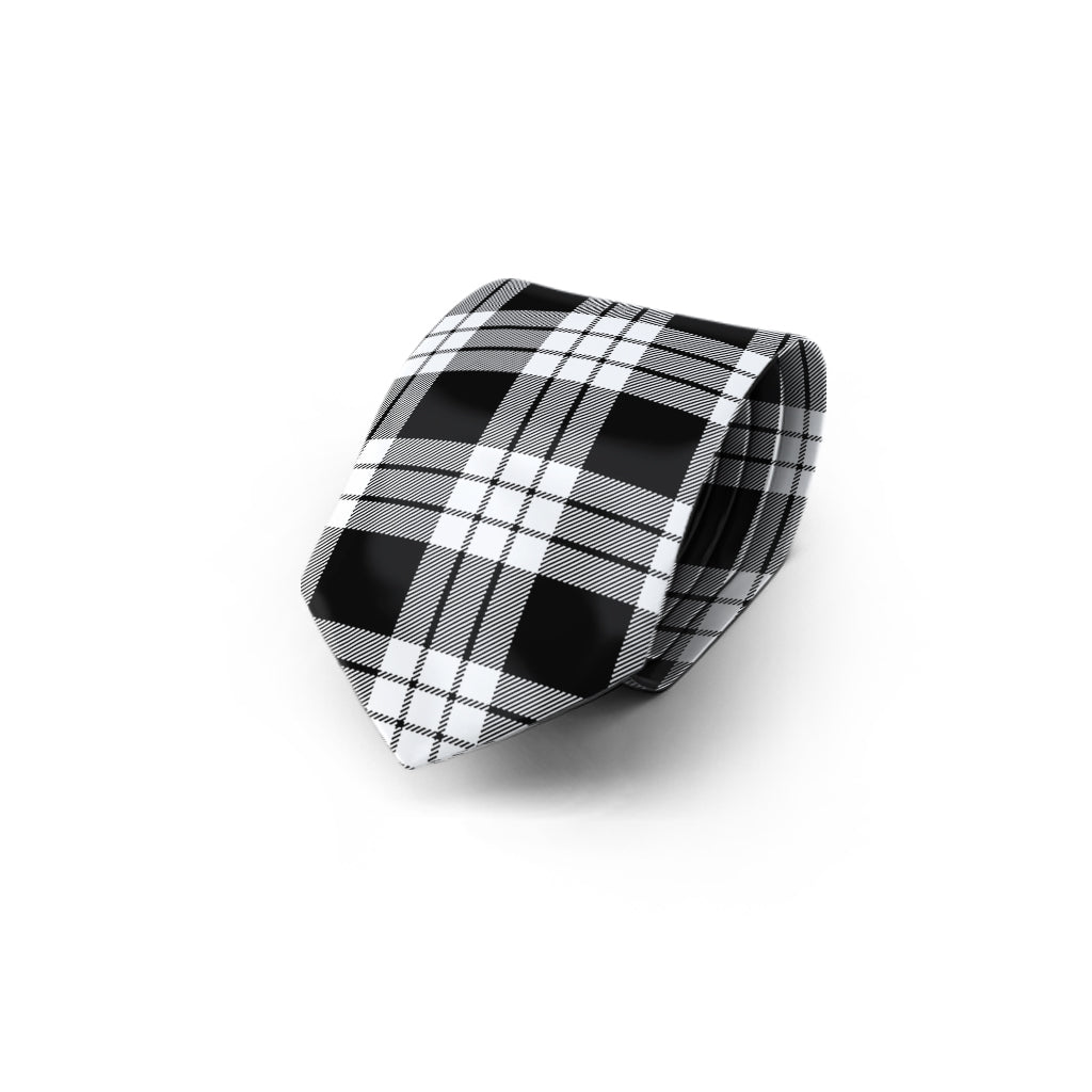 MacFarlane Black White Tartan Classic Necktie - Tartan Vibes Clothing