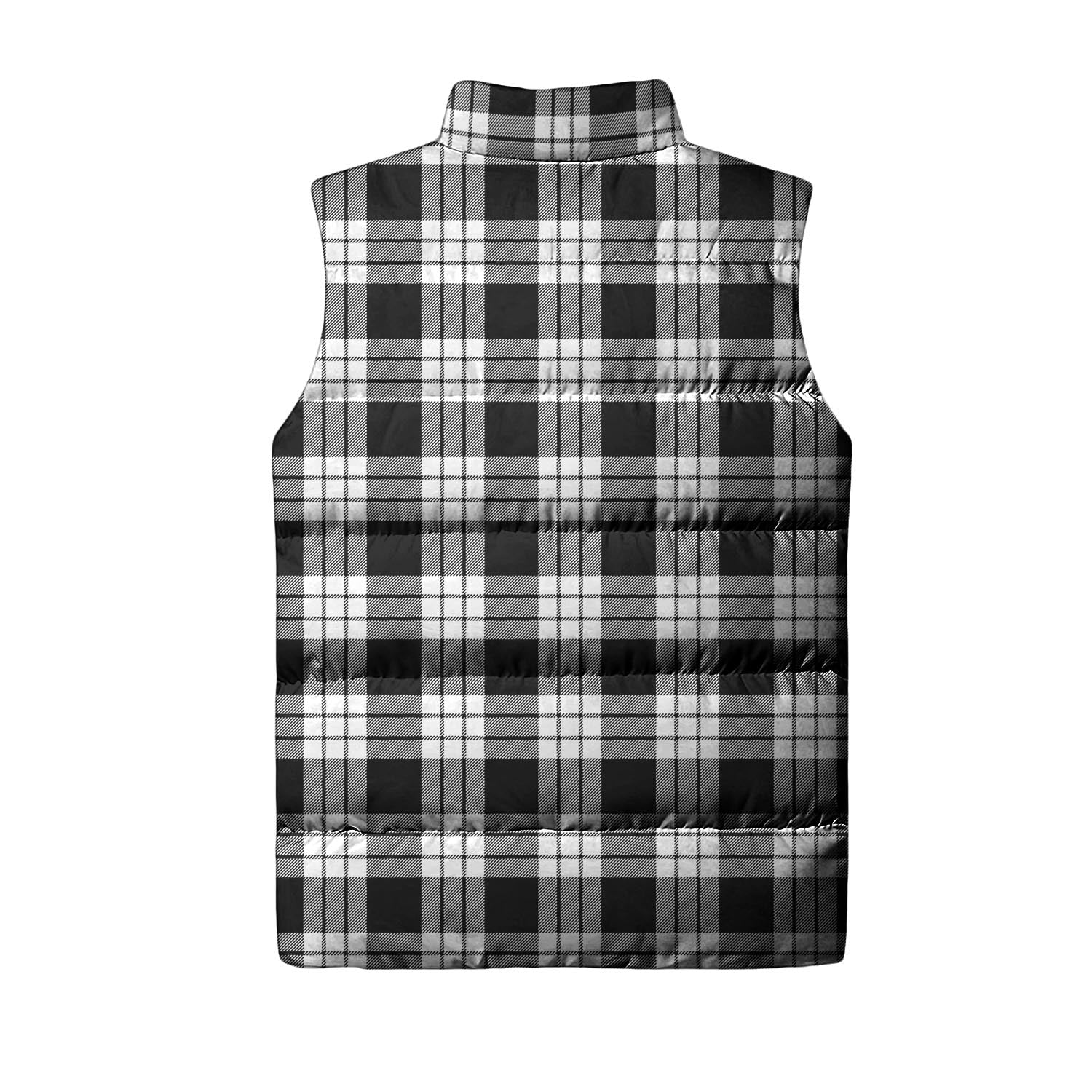 MacFarlane Black White Tartan Sleeveless Puffer Jacket - Tartanvibesclothing