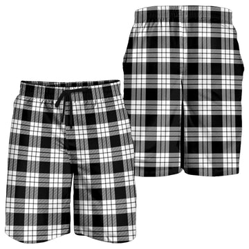 MacFarlane Black White Tartan Mens Shorts