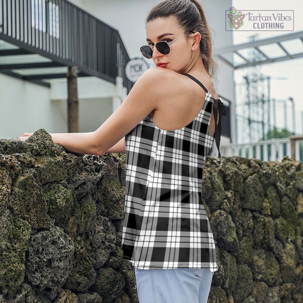 Tartan Vibes Clothing MacFarlane Black White Tartan Loose Halter Neck Camisole