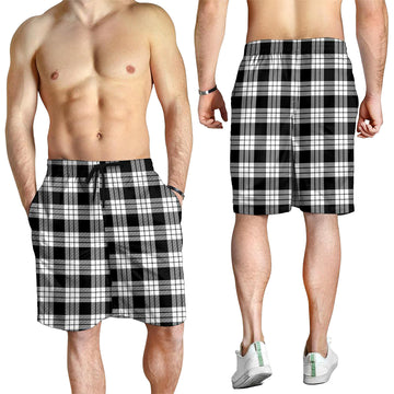 MacFarlane Black White Tartan Mens Shorts