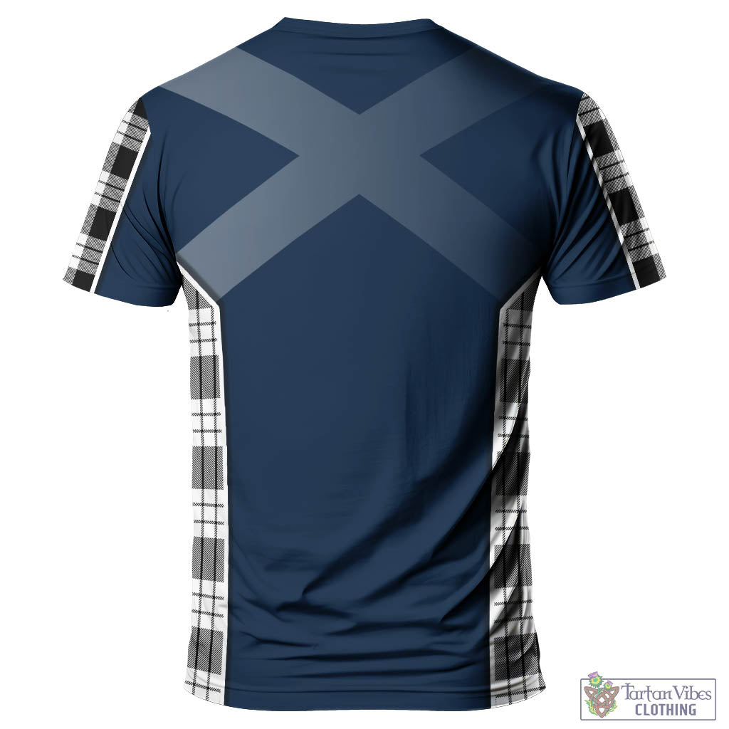 Tartan Vibes Clothing MacFarlane Black White Tartan T-Shirt with Family Crest and Lion Rampant Vibes Sport Style