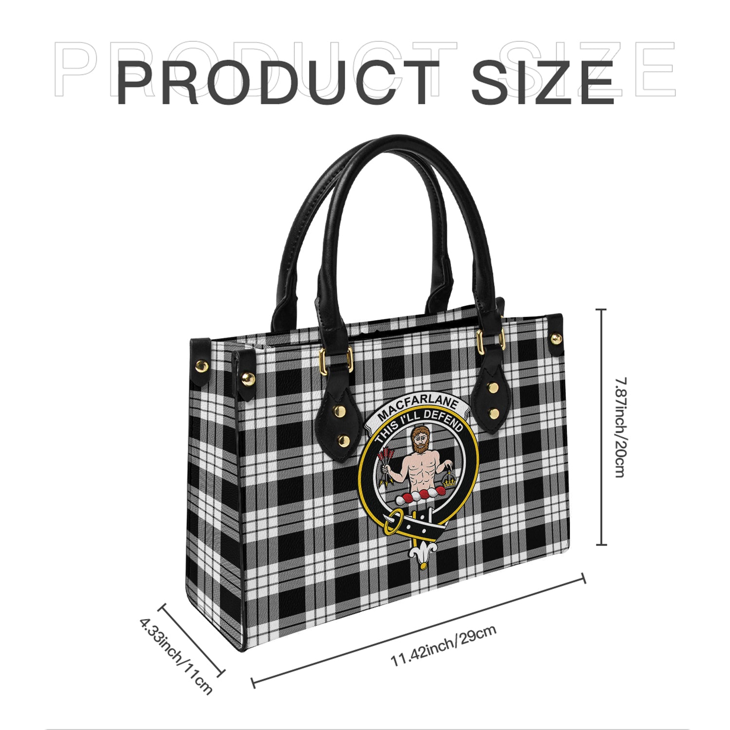 macfarlane-black-white-tartan-leather-bag-with-family-crest