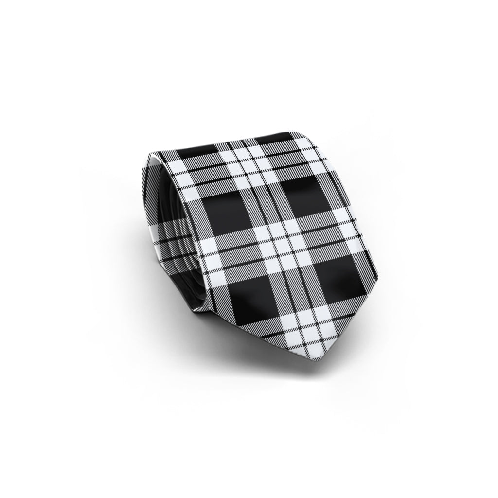 MacFarlane Black White Tartan Classic Necktie - Tartan Vibes Clothing