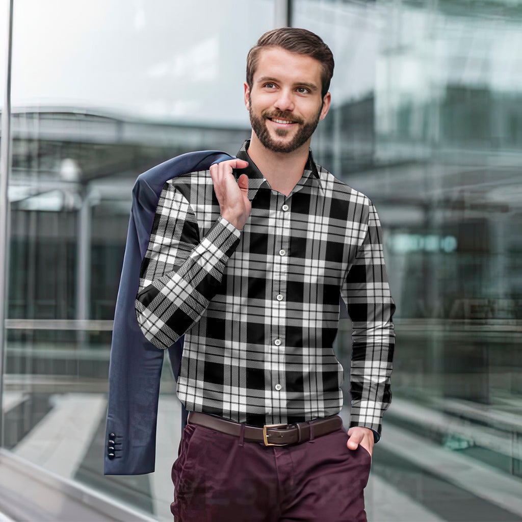 macfarlane-black-white-tartan-long-sleeve-button-up-shirt