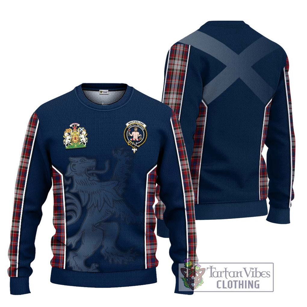 MacFarlane Dress Tartan Knitted Sweater with Family Crest and Lion Rampant Vibes Sport Style Unisex - Tartan Vibes Clothing