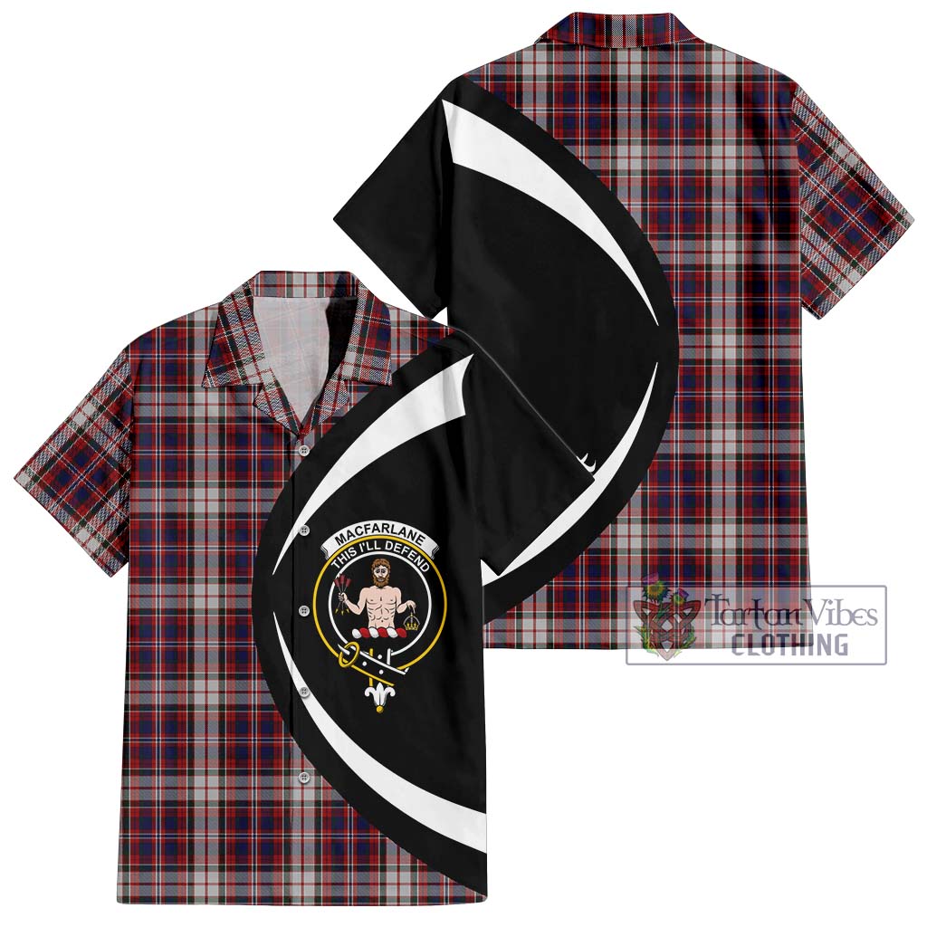 MacFarlane Dress Tartan Short Sleeve Button Up with Family Crest Circle Style Kid - Tartan Vibes Clothing