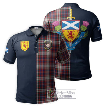 MacFarlane Dress Tartan Polo Shirt Alba with Scottish Lion Royal Arm Half Style