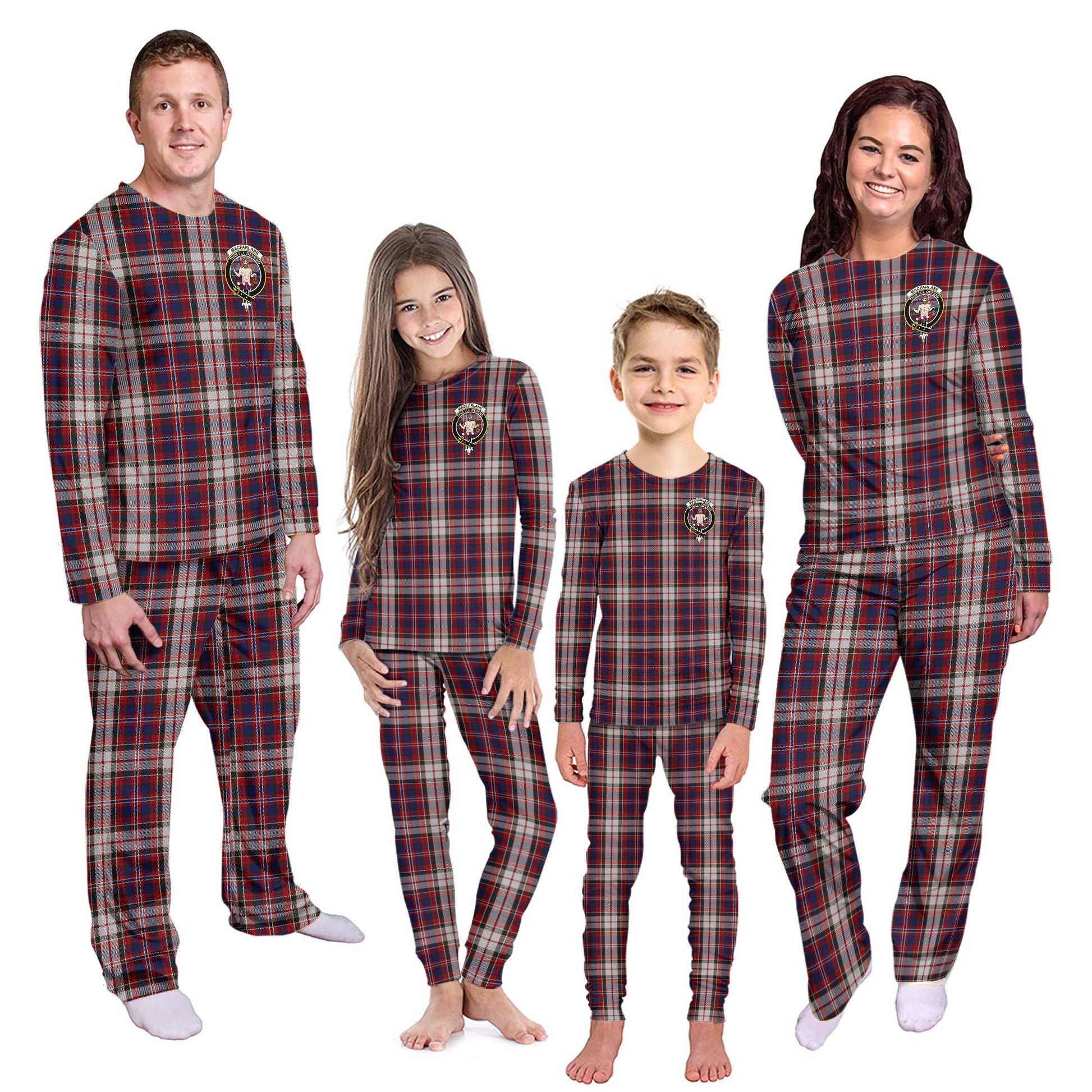 MacFarlane Dress Tartan Pajamas Family Set with Family Crest - Tartanvibesclothing