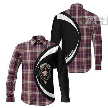 MacFarlane Dress Tartan Long Sleeve Button Up with Family Crest Circle Style