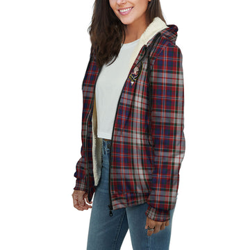 MacFarlane Dress Tartan Sherpa Hoodie with Family Crest