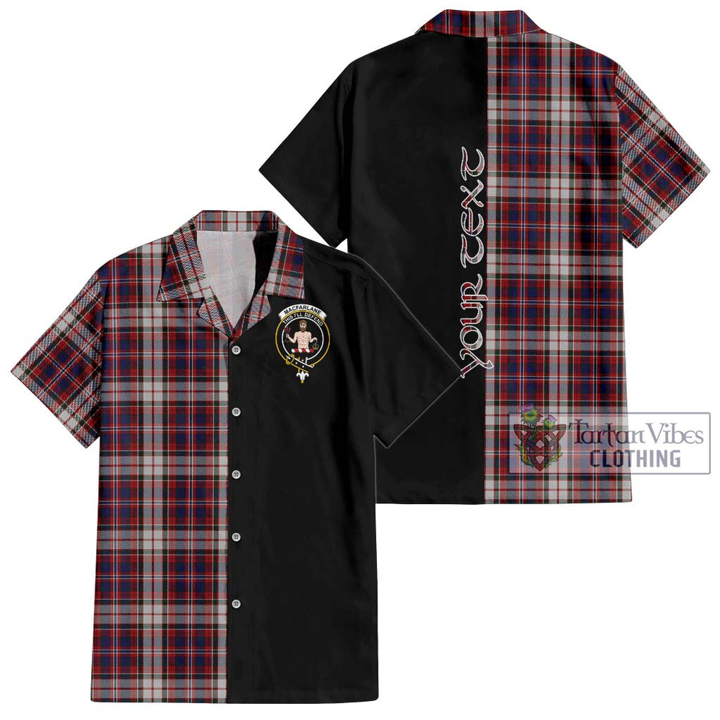 MacFarlane Dress Tartan Short Sleeve Button Shirt with Family Crest and Half Of Me Style Kid - Tartanvibesclothing Shop