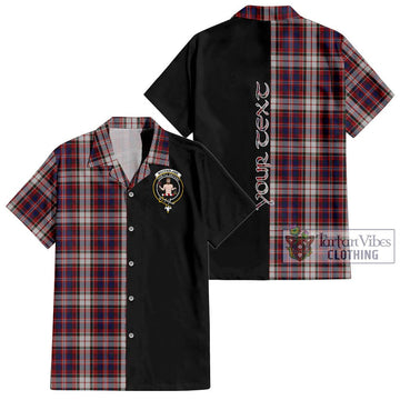 MacFarlane Dress Tartan Short Sleeve Button Shirt with Family Crest and Half Of Me Style